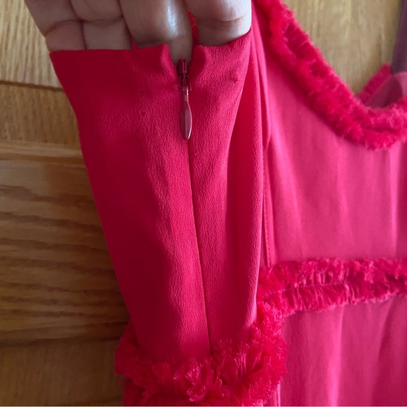 Cinq a sept 100% Silk fully lined Ruffled Dress - Size 0 Zero - NWOT - Picture 8 of 12